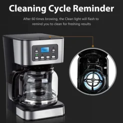 Programmable Drip Coffee Machine 1.8L Large Capacity Coffee Brewer Smart Coffee Machine with Keep Warm and Reservation