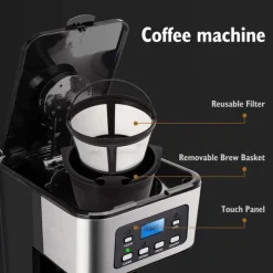 Programmable Drip Coffee Machine 1.8L Large Capacity Coffee Brewer Smart Coffee Machine with Keep Warm and Reservation