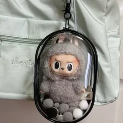 Protective Bag ForLabubu, for 17CM Doll CryingBaby Series, Transparent PVC Case for 17 CM Doll, Display Box ForLabubu Crying Again Plush, Easy Installation, Protect Your Doll