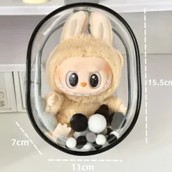 Protective Bag ForLabubu, for 17CM Doll CryingBaby Series, Transparent PVC Case for 17 CM Doll, Display Box ForLabubu Crying Again Plush, Easy Installation, Protect Your Doll