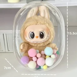 Protective Bag ForLabubu, for 17CM Doll CryingBaby Series, Transparent PVC Case for 17 CM Doll, Display Box ForLabubu Crying Again Plush, Easy Installation, Protect Your Doll