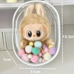 Protective Bag ForLabubu, for 17CM Doll CryingBaby Series, Transparent PVC Case for 17 CM Doll, Display Box ForLabubu Crying Again Plush, Easy Installation, Protect Your Doll