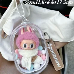Protective Bag ForLabubu, for 17CM Doll CryingBaby Series, Transparent PVC Case for 17 CM Doll, Display Box ForLabubu Crying Again Plush, Easy Installation, Protect Your Doll