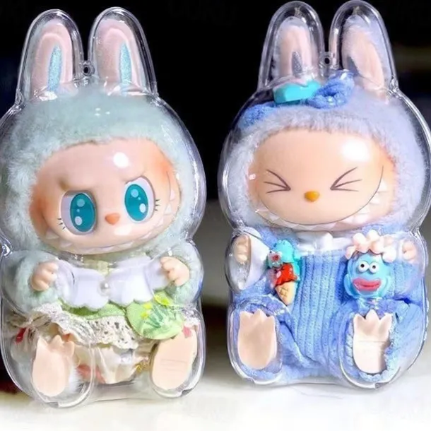 Protective Case ForLabubu Have a seat/Standing, Transparent Acrylic Display Box ForLabubu keychain