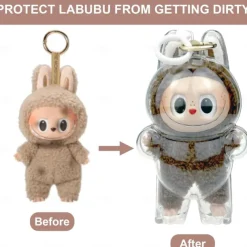 Protective Case ForLabubu Have a seat/Standing, Transparent Acrylic Display Box ForLabubu keychain