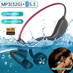 P8S Bone Conduction Headphone Bone Conduction Headphones Bluetooth 5.3 LED Light Sports Waterproof