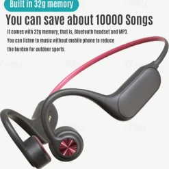 P8S Bone Conduction Headphone Bone Conduction Headphones Bluetooth 5.3 LED Light Sports Waterproof