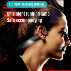 P8S Bone Conduction Headphone Bone Conduction Headphones Bluetooth 5.3 LED Light Sports Waterproof