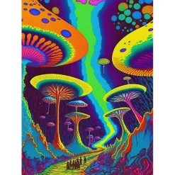 Psychedelic Wall Art Canvas Mushroom Nature Prints and Posters Pictures Decorative Fabric Painting For Living Room Pictures No Frame