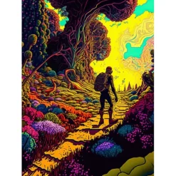 Psychedelic Wall Art Canvas Mushroom Nature Prints and Posters Pictures Decorative Fabric Painting For Living Room Pictures No Frame