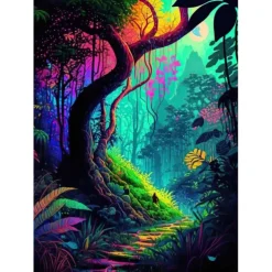 Psychedelic Wall Art Canvas Mushroom Nature Prints and Posters Pictures Decorative Fabric Painting For Living Room Pictures No Frame