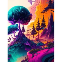Psychedelic Wall Art Canvas Mushroom Nature Prints and Posters Pictures Decorative Fabric Painting For Living Room Pictures No Frame
