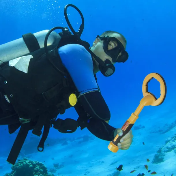 PulseDive Scuba Metal Detector, Pulse Induction 8" Coil, Frequency 3kHz, Yellow
