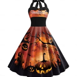 Pumpkin Halloween Dress Swing Dress Sexy Costume Adults' Women's Carnival Masquerade Party / Evening Dailywear Easy Halloween Costumes Dress Up