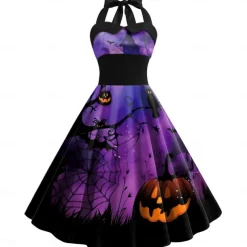 Pumpkin Halloween Dress Swing Dress Sexy Costume Adults' Women's Carnival Masquerade Party / Evening Dailywear Easy Halloween Costumes Dress Up