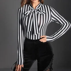 Punk & Gothic Blouse / Shirt Beetlejuice Striped Fancy Dress Women's Fantasy Halloween Carnival Performance Party Adults' Shirt