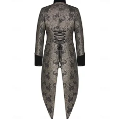 Punk & Gothic Medieval Coat Masquerade Prince Knight Ritter Nobleman Fancy Dress Men's Royal Steampunk Party / Evening Adults' Coat