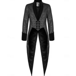 Punk & Gothic Medieval Coat Masquerade Prince Knight Ritter Nobleman Fancy Dress Men's Royal Steampunk Party / Evening Adults' Coat