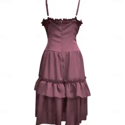 Punk & Gothic Medieval Cocktail Dress Dress Masquerade Witch Goth Girl Plus Size Fancy Dress Women's Walpurgis Night Halloween Carnival Masquerade Halloween Prom Festival Adults' Dress Summer Spring