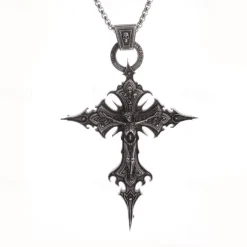 Punk & Gothic Necklace Cross Pendant Jewelry Fancy Dress Men's Women's Unisex Halloween Carnival Performance Party Casual Adults Necklace All Seasons