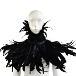 Punk & Gothic Victorian Shawls Feather Cape Witch Maleficent Fancy Dress Women's Fantasy Walpurgis Night Halloween Carnival Performance Party Adults' Shawl All Seasons