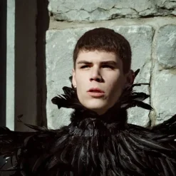 Punk & Gothic Victorian Shawls Feather Cape Witch Maleficent Fancy Dress Women's Fantasy Walpurgis Night Halloween Carnival Performance Party Adults' Shawl All Seasons