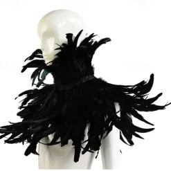 Punk & Gothic Victorian Shawls Feather Cape Witch Maleficent Fancy Dress Women's Fantasy Walpurgis Night Halloween Carnival Performance Party Adults' Shawl All Seasons