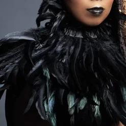 Punk & Gothic Victorian Shawls Feather Cape Witch Maleficent Fancy Dress Women's Fantasy Walpurgis Night Halloween Carnival Performance Party Adults' Shawl All Seasons