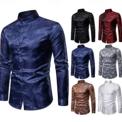 Punk & Gothic Victorian Steampunk Blouse / Shirt Plague Doctor Jacquard Fancy Dress Men's Carnival Masquerade Party Carnival of Venice Adults' Shirt Spring Fall