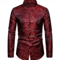 Punk & Gothic Victorian Steampunk Blouse / Shirt Plague Doctor Jacquard Fancy Dress Men's Carnival Masquerade Party Carnival of Venice Adults' Shirt Spring Fall