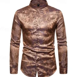 Punk & Gothic Victorian Steampunk Blouse / Shirt Plague Doctor Jacquard Fancy Dress Men's Carnival Masquerade Party Carnival of Venice Adults' Shirt Spring Fall