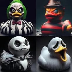 Punk Duck Goth Resin Duck, Halloween Ducks, Rock Duck, The 80's Punk Duck, Frightening Collectible Duck Figure, Dark Duck Bath Toys, Gifts, Collectibles, Decorations