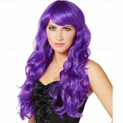 Purple Curls Wig For Carnival Fancy Dress Party Halloween Cosplay Costume High-Quality Synthetic Hair