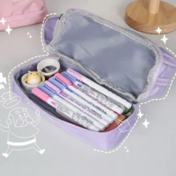 Purple Pencil Cases Large Capacity Pen Bag Pouch Holder Box For Girls Office Student Stationery Organizer School Supplies, Back to School Gift