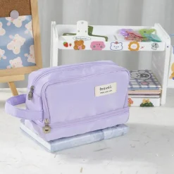 Purple Pencil Cases Large Capacity Pen Bag Pouch Holder Box For Girls Office Student Stationery Organizer School Supplies, Back to School Gift