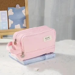 Purple Pencil Cases Large Capacity Pen Bag Pouch Holder Box For Girls Office Student Stationery Organizer School Supplies, Back to School Gift