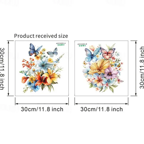 PVC Flower Butterfly Toilet Cover Toilet Tank Decoration Stickers, Waterproof Self-adhesive Removable Bathroom Wall Stickers, Modern Home Decoration