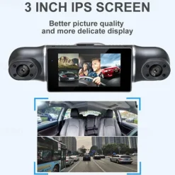 Q9 1080p New Design / HD / 360° monitoring Car DVR 170 Degree Wide Angle 3 inch IPS Dash Cam with Night Vision / G-Sensor / Parking Monitoring 8 infrared LEDs Car Recorder