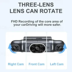 Q9 1080p New Design / HD / 360° monitoring Car DVR 170 Degree Wide Angle 3 inch IPS Dash Cam with Night Vision / G-Sensor / Parking Monitoring 8 infrared LEDs Car Recorder