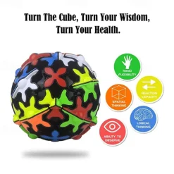 QiYi Speed Cube Set,Sphere Puzzles Magic Ball Brain Teasers Toy,360 Degree Rotating Three-Dimensional Gear Cube,Magic Cube Fidget Toy for Festive and Adults