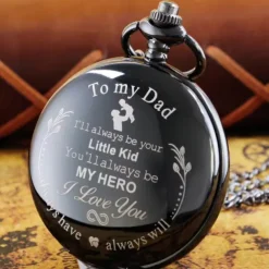 Quartz Pocket Watch Vintage Pendant Fob Chain Pocket Clock for Dad Idea for Father's Day