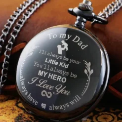 Quartz Pocket Watch Vintage Pendant Fob Chain Pocket Clock for Dad Idea for Father's Day
