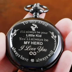 Quartz Pocket Watch Vintage Pendant Fob Chain Pocket Clock for Dad Idea for Father's Day