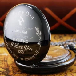 Quartz Pocket Watch Vintage Pendant Fob Chain Pocket Clock for Dad Idea for Father's Day