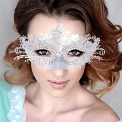 Queen Halloween Venetian Mask Columbina Phantom Of The Opera Carnival Mask Half Face Adults' Women's Halloween Carnival Mardi Gras Party Masquerade Carnival of Venice Easy Halloween Costumes Dress Up