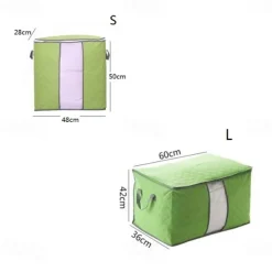 Quilt Storage Bag Moisture & Dust Proof Closet Organizer Non-Woven Blanket Pillow Storage Large Mobile Clothe Visible Bag