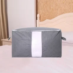 Quilt Storage Bag Moisture & Dust Proof Closet Organizer Non-Woven Blanket Pillow Storage Large Mobile Clothe Visible Bag