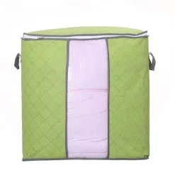 Quilt Storage Bag Moisture & Dust Proof Closet Organizer Non-Woven Blanket Pillow Storage Large Mobile Clothe Visible Bag