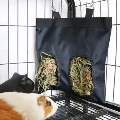 Rabbit Hay Feeder Bag,Hay Holder with Adjustable Shoulder Strap,Hay Bag Hanging Feeder for Rabbit Guinea Pig,Small Animals Hay Feeder Bag with Oxford Cloth Fabric