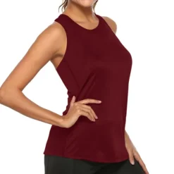 Racerback Workout Tops for Women Gym Exercise Yoga Shirts Loose Active Wear Sleeveless Tanks Tunic Tee gray